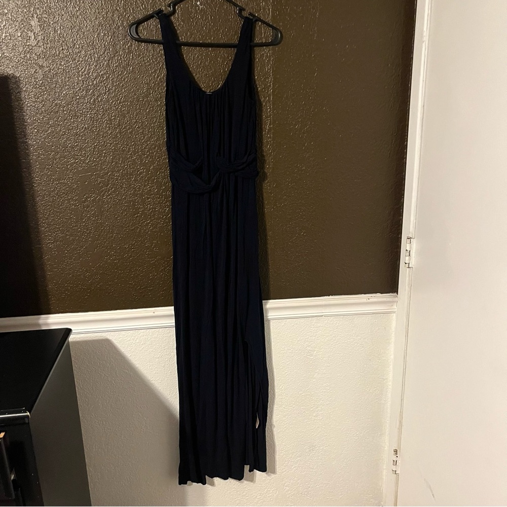 Long Black Philosophy Maxi Dress with Belt Detail at Waist, Size Small